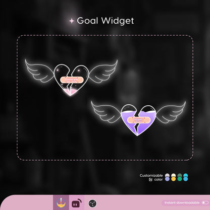 Broken Heart First Aid Liquid Filling Goal Widget is fully customisable for Twitch Streamlabs, TikTok Studio, and Streamelements