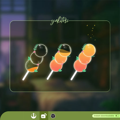 Yakitori Skewered Liquid Filling Goal Widget is fully customisable for Twitch Streamlabs, TikTok Studio, and Streamelements.