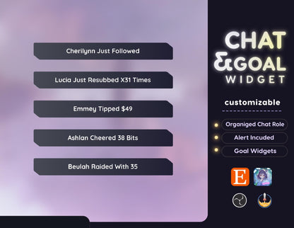 Valorant Brimstone Character Chat and Goal Widget • Gaming, Modern Theme With Pronouns & Alerts for Twitch (StreamElements Only)