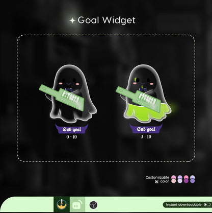 Musical Ghost Goal Widget | Halloween Liquid Goal Widget is fully customisable for Twitch Streamlabs, TikTok Studio, and Streamelements