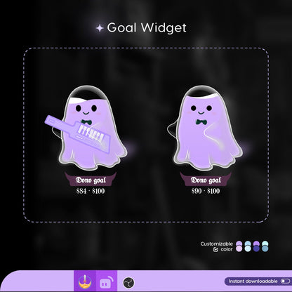 Musical Ghost Goal Widget | Halloween Liquid Goal Widget is fully customisable for Twitch Streamlabs, TikTok Studio, and Streamelements
