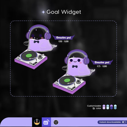 Musical Ghost Goal Widget | Halloween Liquid Goal Widget is fully customisable for Twitch Streamlabs, TikTok Studio, and Streamelements