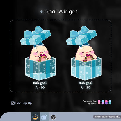 Christmas GiftBox Liquid Filling Goal Widget is fully customisable for Twitch Streamlabs, TikTok Studio, and Streamelements