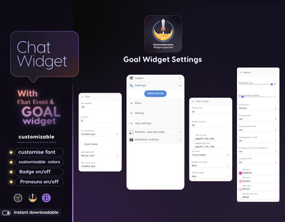 Lotus Butterfly Glass Transparent Chat and Goal Stream Widgets - Minimal, Elegant Glass Theme Clean Vibe Streamelement Only