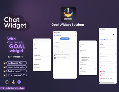Sakura Butterfly Pastel Cozy Chat and Goal Stream Widgets - Minimal, Elegant Pastel Theme Clean Vibe Streamelement Only