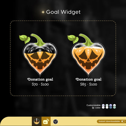 Love Pumpkin Goal Widget | Liquid Filling Goal Widget is fully customisable for Twitch Streamlabs, TikTok Studio, and Streamelements
