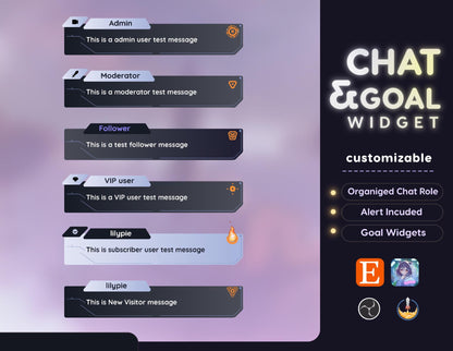 Valorant Brimstone Character Chat and Goal Widget • Gaming, Modern Theme With Pronouns & Alerts for Twitch (StreamElements Only)