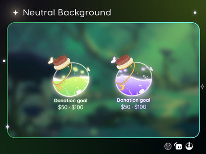 Nature Portion Bottle Glass Goal Widget-Cute Minimal Customizable Goal Widget for Twitch TikTok Studio -Streamelements StreamLabs OBS