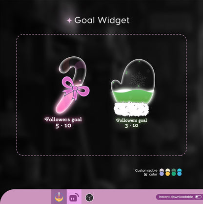 Christmas COMBO Liquid Filling Goal Widget is fully customisable for Twitch Streamlabs, TikTok Studio, and Streamelements