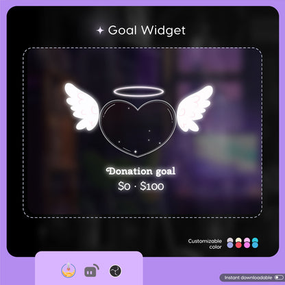 Stream Widget | Devil and Angel Combo Goal Widget is fully customisable for Twitch Streamlabs, TikTok Studio, and Streamelements