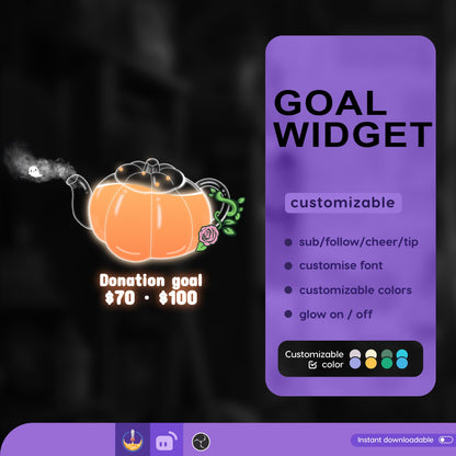 Kettle Ghost Goal Widget Liquid Filling Goal Widget is fully customisable for Twitch Streamlabs, TikTok Studio,  and Streamelements