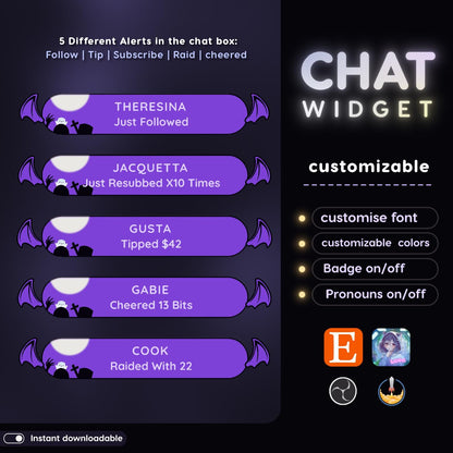Halloween Spooky Streaming Chat Widgets - Minimal, Starry Night Halloween Theme Clean Vibe OBS and Streamelement Only