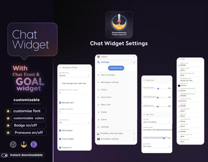 Lotus Butterfly Glass Transparent Chat and Goal Stream Widgets - Minimal, Elegant Glass Theme Clean Vibe Streamelement Only