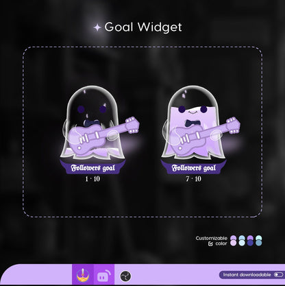 Musical Ghost Goal Widget | Halloween Liquid Goal Widget is fully customisable for Twitch Streamlabs, TikTok Studio, and Streamelements
