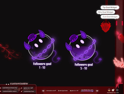 Gothic Bottle Liquid Filling Goal Widget is fully customisable for Twitch Streamlabs, TikTok Studio, and Streamelements.
