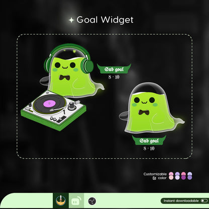 Musical Ghost Goal Widget | Halloween Liquid Goal Widget is fully customisable for Twitch Streamlabs, TikTok Studio, and Streamelements