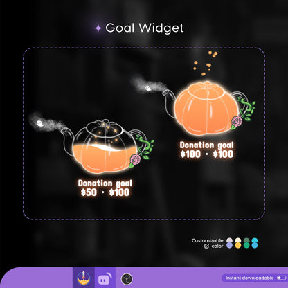 Kettle Ghost Goal Widget Liquid Filling Goal Widget is fully customisable for Twitch Streamlabs, TikTok Studio,  and Streamelements