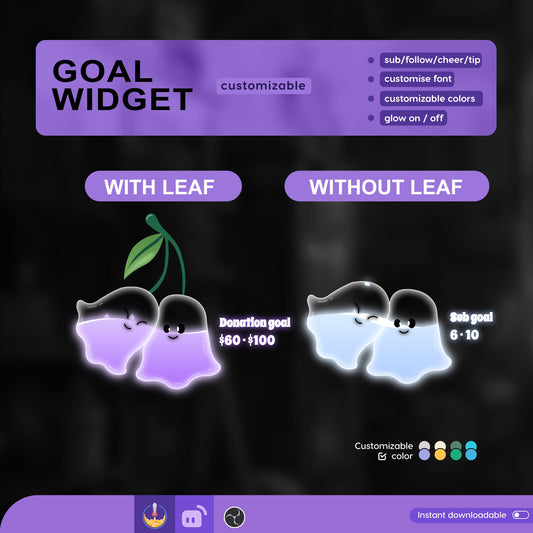 Twin Ghost Liquid Filling Goal Widget is fully customisable for Twitch Streamlabs, TikTok Studio, and Streamelements