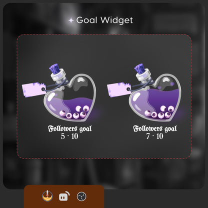 Halloween Eye potion bottle Liquid Filling Goal Widget is fully customisable for Twitch Streamlabs, TikTok Studio, and Streamelements