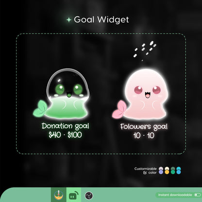 Cute Seal Liquid Filling Goal Widget is fully customisable for Twitch Streamlabs, TikTok Studio, and Stream-elements