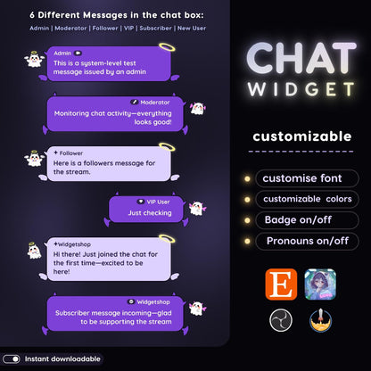 Halloween Spooky Streaming Chat Widgets - Minimal, Starry Night Halloween Theme Clean Vibe OBS and Streamelement Only