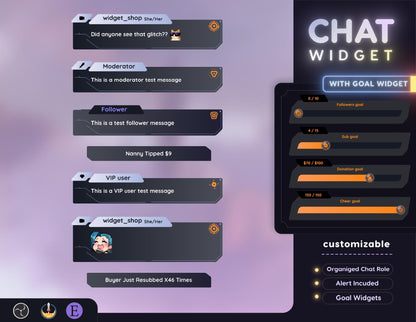 Valorant Brimstone Character Chat and Goal Widget • Gaming, Modern Theme With Pronouns & Alerts for Twitch (StreamElements Only)