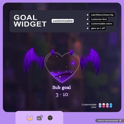Stream Widget | Devil and Angel Combo Goal Widget is fully customisable for Twitch Streamlabs, TikTok Studio, and Streamelements