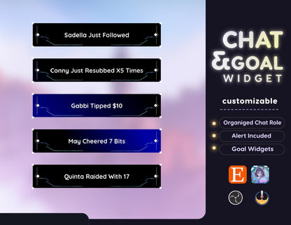 Valorant Waylay Chat Widget • Aesthetic, Cyber, Modern Theme With Pronouns & Alerts for Twitch Streams (StreamElements Only) and Goal Widget