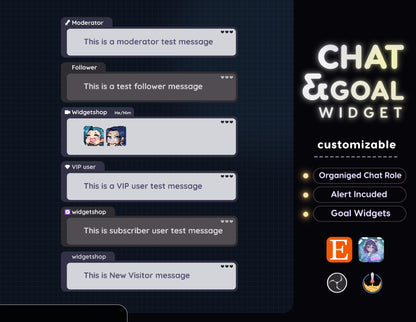Retro File Love Chat Widget •,Minimal Theme With Pronouns & Alerts for Twitch Streams (StreamElements Only) with Love Goal