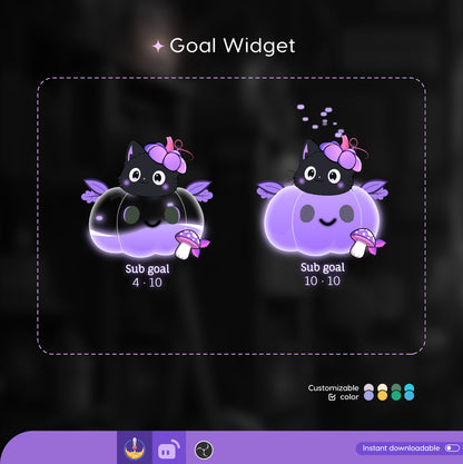 Halloween Pumpkin Liquid Filling Goal Widget is fully customisable for Twitch Streamlabs, TikTok Studio, and Streamelements