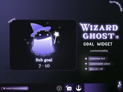 Cute Ghost Liquid Filling Goal Widget is fully customisable for Twitch Streamlabs, TikTok Studio, and Streamelements.