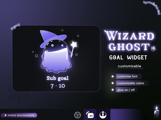 Cute Ghost Liquid Filling Goal Widget is fully customisable for Twitch Streamlabs, TikTok Studio, and Streamelements.