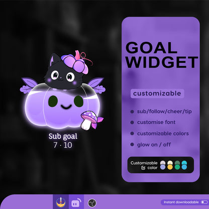 Halloween Pumpkin Liquid Filling Goal Widget is fully customisable for Twitch Streamlabs, TikTok Studio, and Streamelements