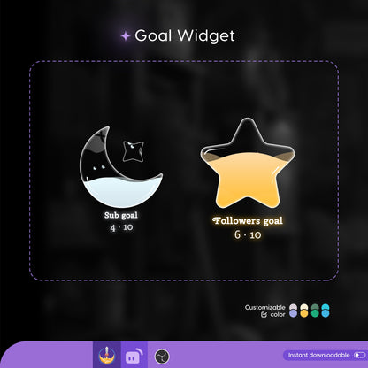 Twitch Liquid Combo Goal Bar Widget - Vtuber Asset - Alerts Streamlabs, TikTok Studio, and StreamElements