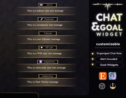 Classical Tarot Card Chat and Goal Widget • Minimal, Mystical Elegant Theme • Alerts for Twitch Streams (StreamElements Only)