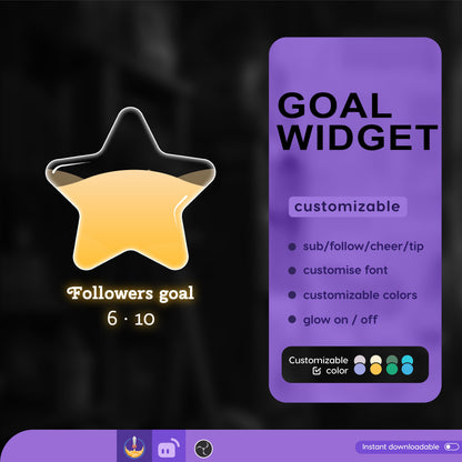 Twitch Liquid Combo Goal Bar Widget - Vtuber Asset - Alerts Streamlabs, TikTok Studio, and StreamElements
