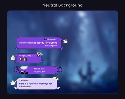 Halloween Spooky Streaming Chat Widgets - Minimal, Starry Night Halloween Theme Clean Vibe OBS and Streamelement Only