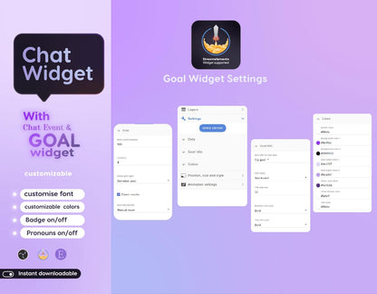 Plants Vibe Dreamy Chat & Goal Stream Widgets - Minimal, celestial nature Theme Clean Vibe Streamelement Only