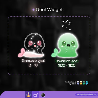 Cute Seal Liquid Filling Goal Widget is fully customisable for Twitch Streamlabs, TikTok Studio, and Stream-elements