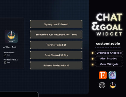Minimal Photo Chat Widget • Cam Shutter, Minimal Theme With Pronouns & Alerts for Twitch Streams (StreamElements Only) with Progress Goal