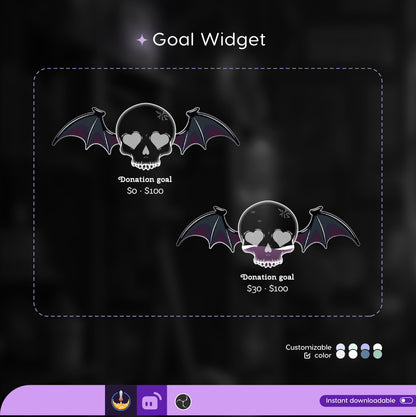 Spooky Skull Ghost Liquid Filling Goal Widget is fully customisable for Twitch Streamlabs, TikTok Studio, and Streamelements