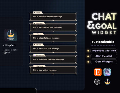 Minimal Photo Chat Widget • Cam Shutter, Minimal Theme With Pronouns & Alerts for Twitch Streams (StreamElements Only) with Progress Goal
