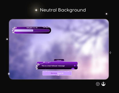 Plants Vibe Dreamy Chat & Goal Stream Widgets - Minimal, celestial nature Theme Clean Vibe Streamelement Only