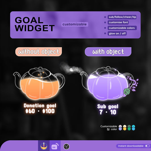 Kettle Ghost Goal Widget Liquid Filling Goal Widget is fully customisable for Twitch Streamlabs, TikTok Studio,  and Streamelements