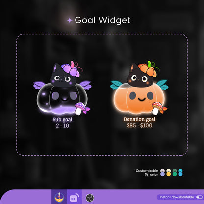 Halloween Pumpkin Liquid Filling Goal Widget is fully customisable for Twitch Streamlabs, TikTok Studio, and Streamelements