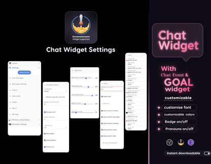 Dreamy Lotus Glass Transparent Chat and Goal Stream Widgets - Minimal, Elegant Glass Theme Clean Vibe Streamelement Only