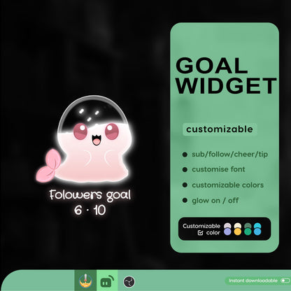 Cute Seal Liquid Filling Goal Widget is fully customisable for Twitch Streamlabs, TikTok Studio, and Stream-elements