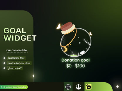 Potion Bottle Goal Widget: Customizable Stream Overlay (Digital Download)