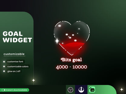 Casino Card Slot Icon Goal Widget: Customizable Stream Overlay (Digital Download)