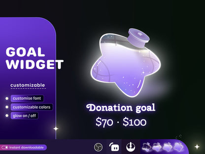Star Bottle Goal Widget: Customizable Stream Overlay (Digital Download)